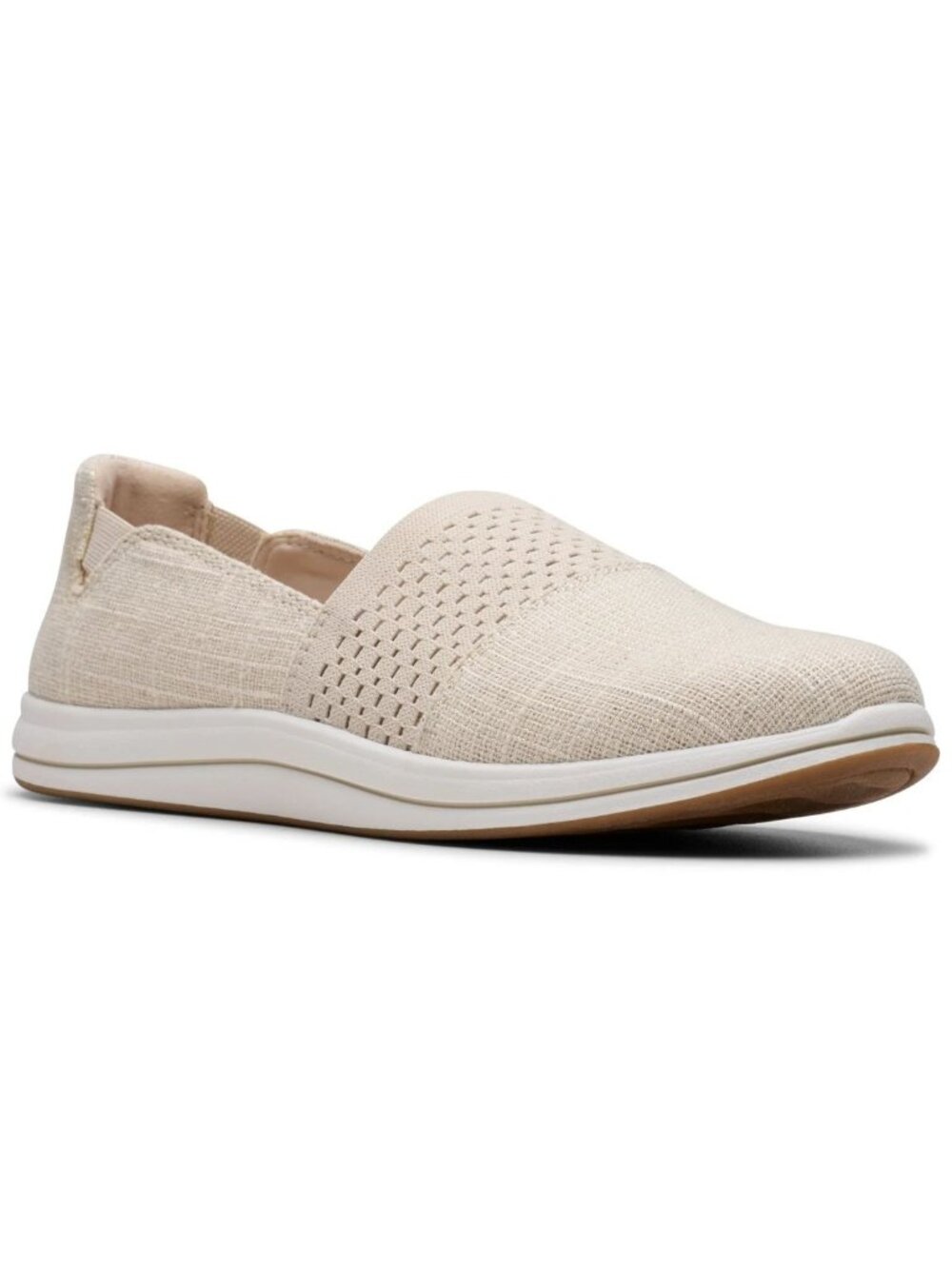 Clarks Breeze Vibe Womens 6.5 M Natural Interest Cloudsteppers Slip On NEW